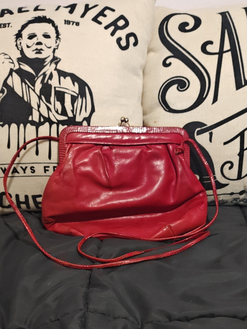 Maud Frizon Red Leather Clutch Crossbody Bag Made In Italy
